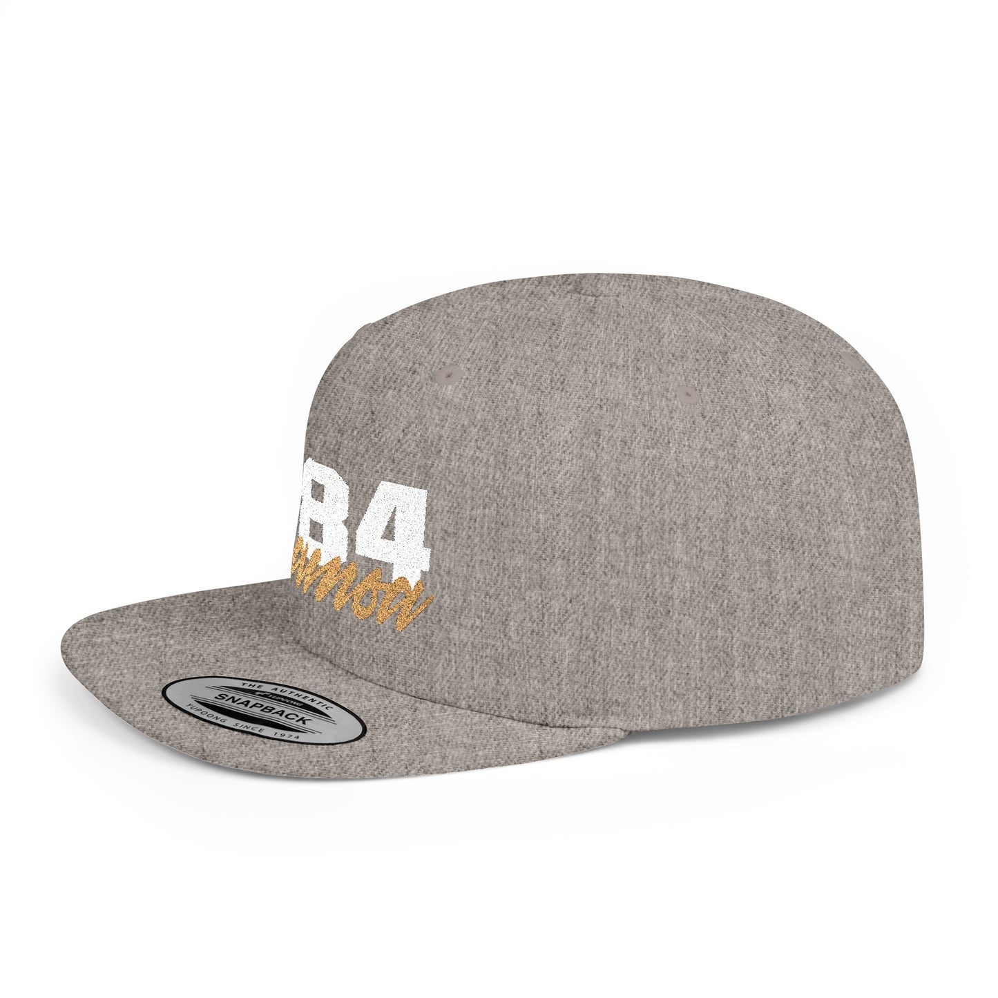 Flat Bill Snapback Hat - 684 Samoa - White & Gold Embroidery - AU/NZ/USA