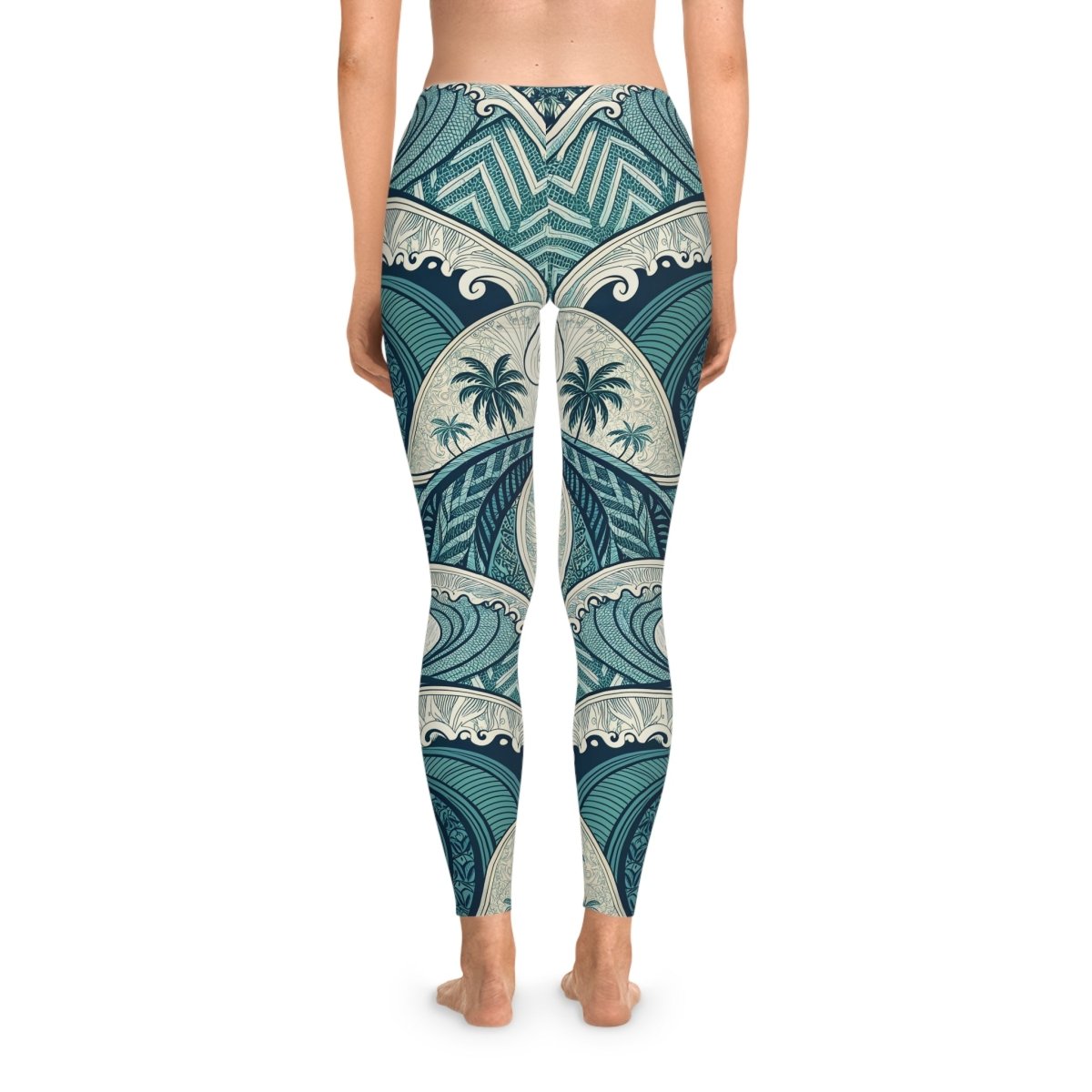 IslandFlex Mid - Rise Leggings - Blue Waves - AU/NZ/USA - The Koko Samoa