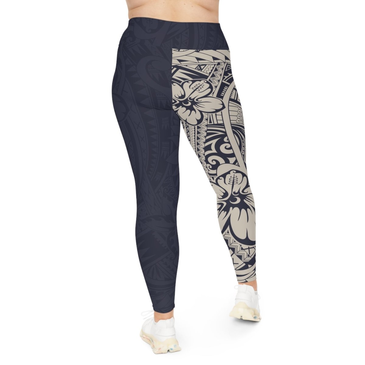IslandPlus - 2XL to 6XL Leggings - Blue Bloom - AU/NZ/USA - The Koko Samoa