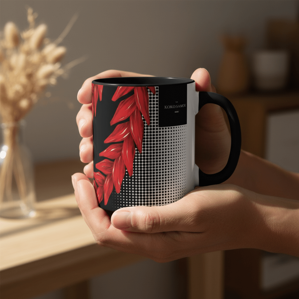 325ml Ula Fala mug featuring tropical design and vibrant colors, ideal for hot beverages.