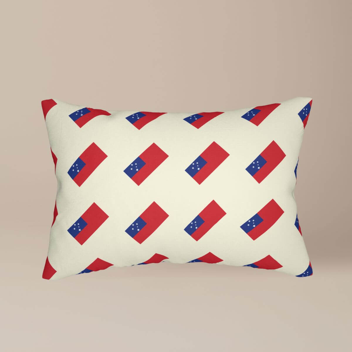 Samoan flag lumbar pillow by MWW on Demand, 20x14 inches, featuring vibrant Samoan flag design on decorative pillow.