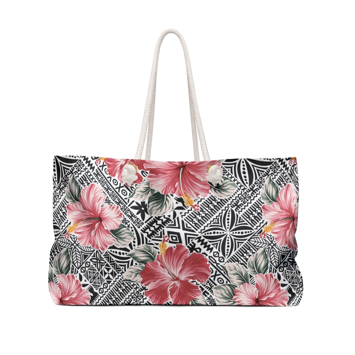 685 Aute weekender bag in neutral fabric with leather accents, spacious and stylish for travel or weekend trips