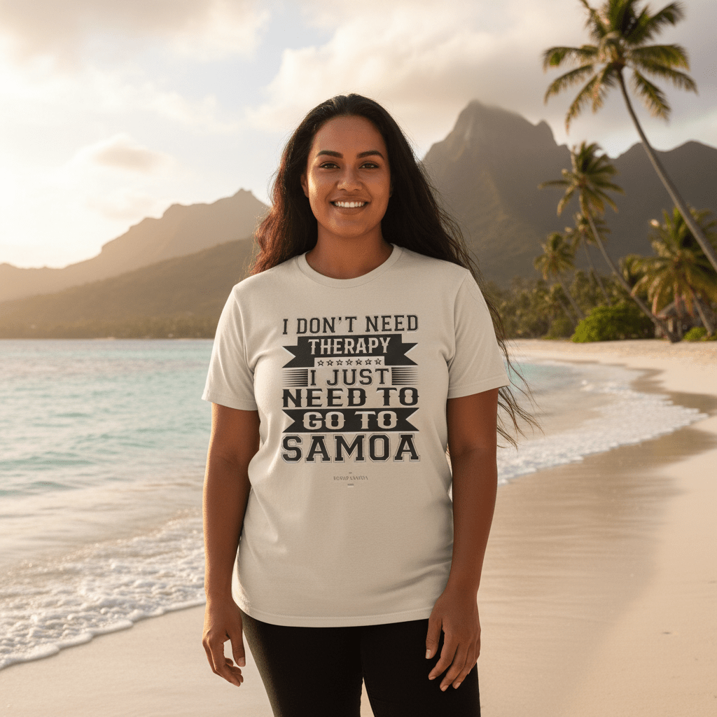 Soft unisex Samoan Therapy T-shirt from The Print Bar, featuring a comfortable fit and Samoan-inspired design.