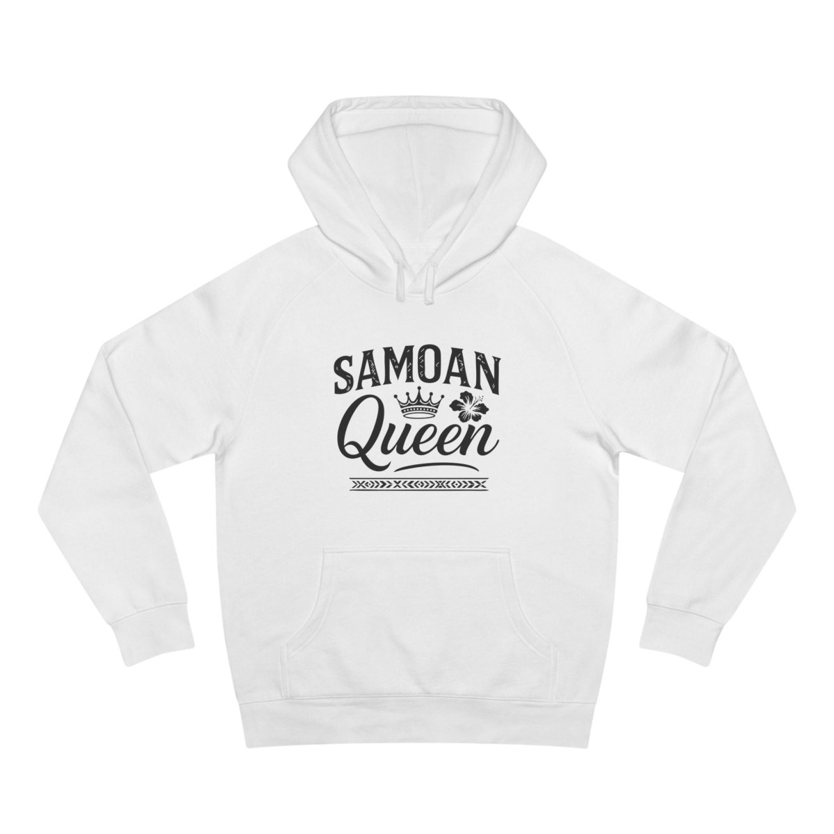 Samoan Queen IslandSoft™ hoodie in asphalt heather, premium fabric, XS size, featuring a stylish design from The Print Bar.