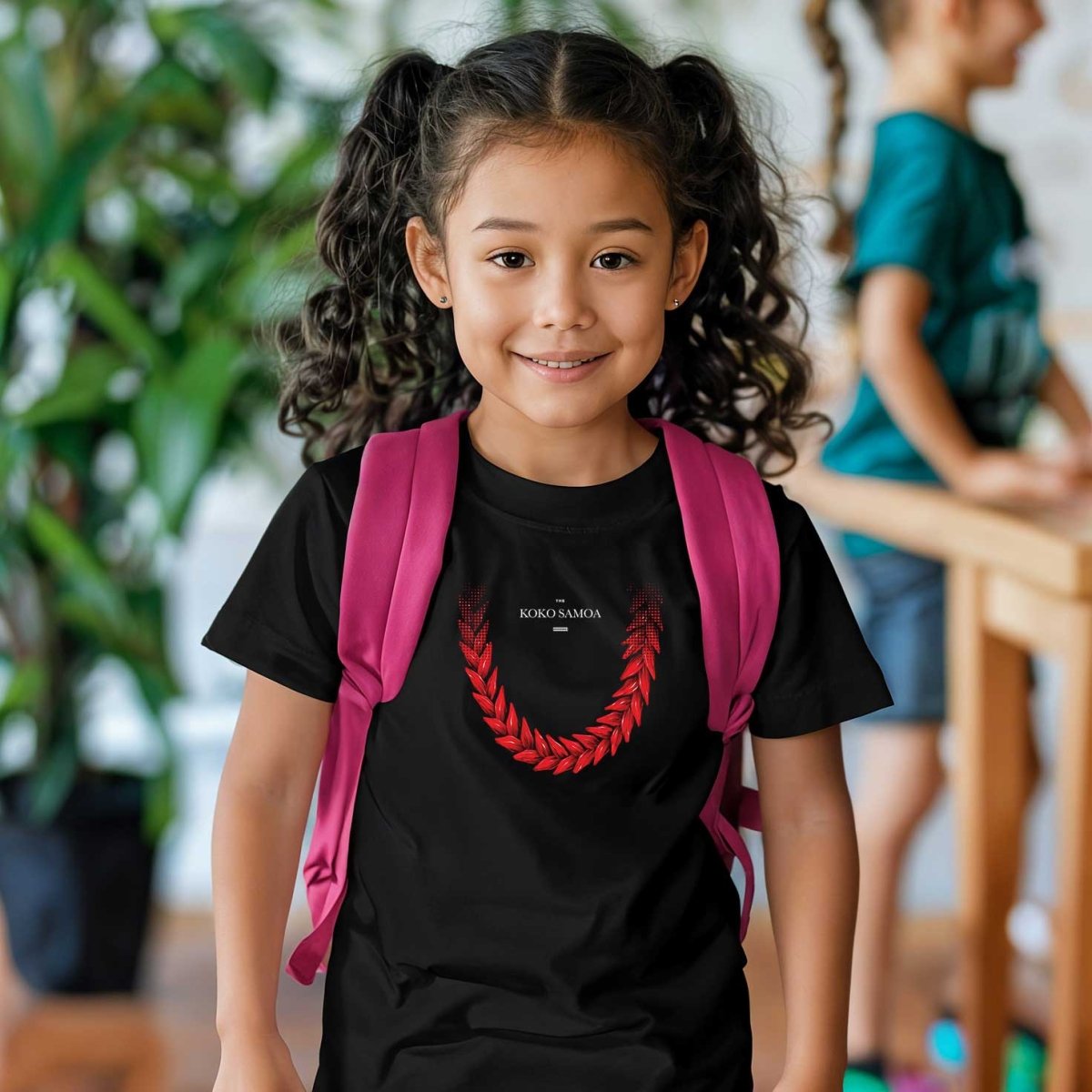 Kids unisex black T-shirt by The Print Bar featuring Ula Fala design, suitable for children in AU/NZ.