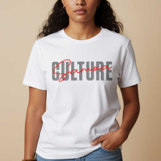 Soft unisex Samoa Culture T-shirt, featuring a comfortable fit and island-inspired design in army green.