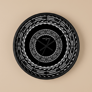 Samoan Arrows wall clock, 10-inch home decor, featuring traditional Samoan arrow design in natural wood finish.