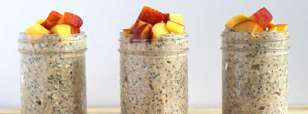 Peaches & Cream Overnight Oats Recipe - The Koko Samoa