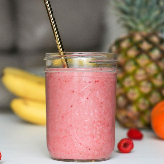 Strawberry Almond Protein Smoothie Recipe - The Koko Samoa