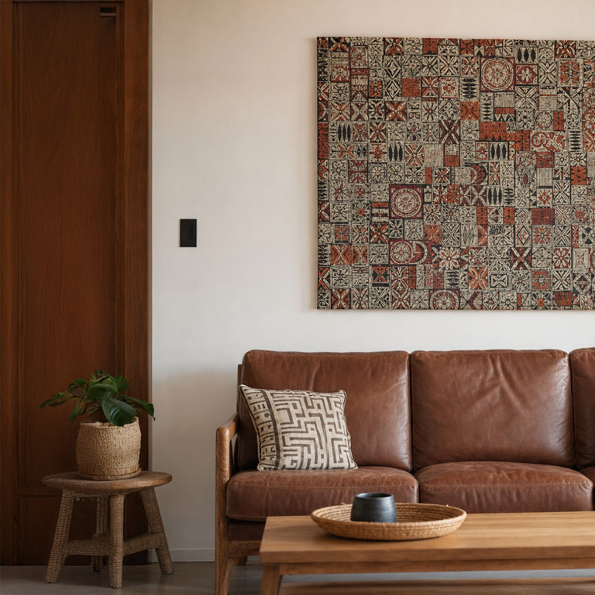 Woven Wall Tapestry - Elei, Samoan Elei print woven tapestry