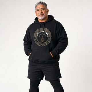 Model wearing Island Hoodie™ Aotearoa Samoa hoodie by The Print Bar, featuring vibrant island-inspired design and comfortable fit.