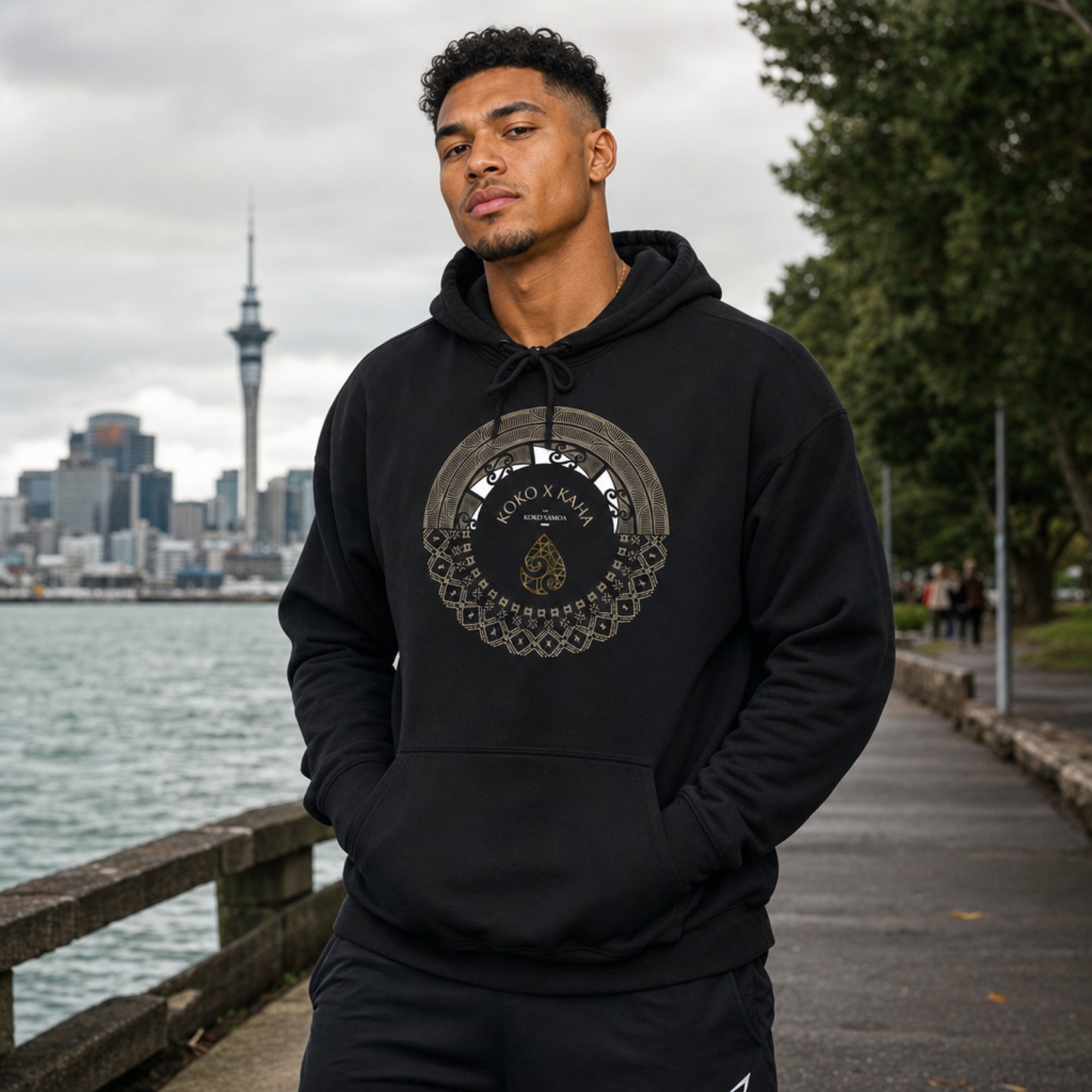 Island Hoodie™ Aotearoa Samoa hoodie by The Print Bar featuring a vibrant, Polynesian-inspired design on soft fabric.