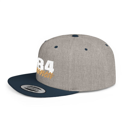 Flat Bill Snapback Hat - 684 Samoa - White & Gold Embroidery - AU/NZ/USA