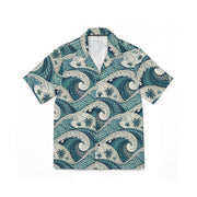 Hawaiian Camp Shirt - Blue Waves - AU/NZ/USA