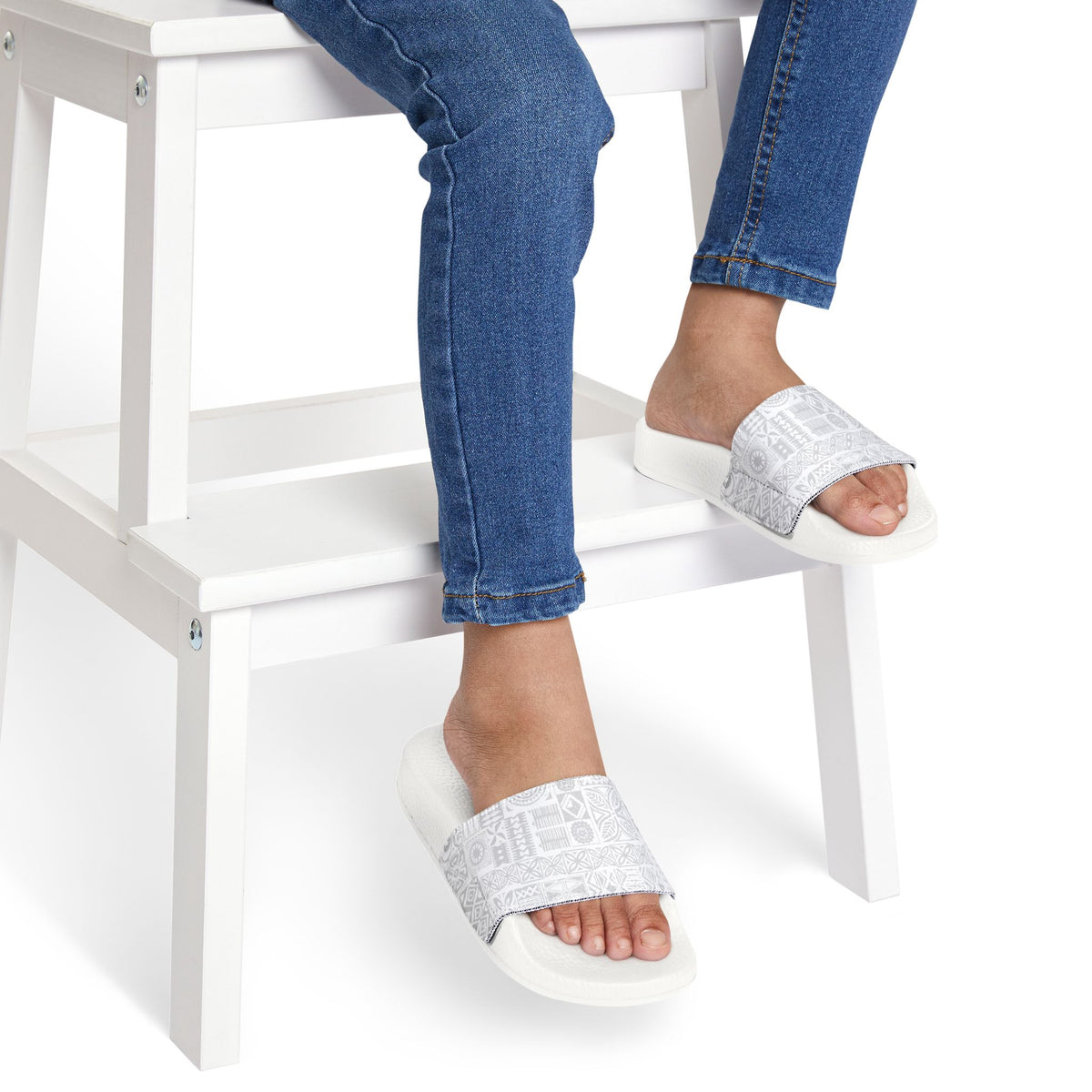 Youth Slide Sandals - White Sunday - AU/NZ/USA