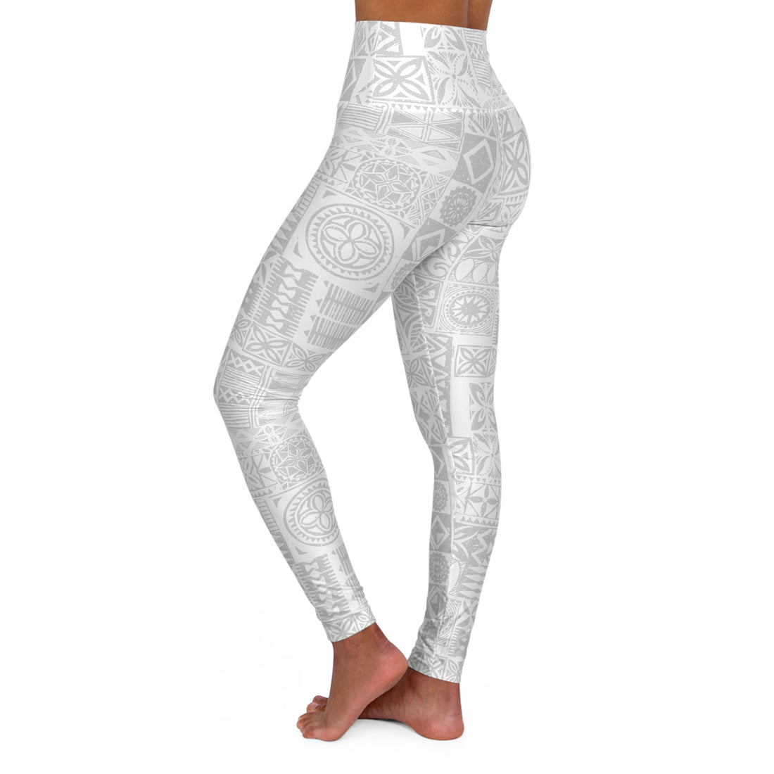 High Waisted Yoga Leggings - White Sunday - AU/NZ/USA