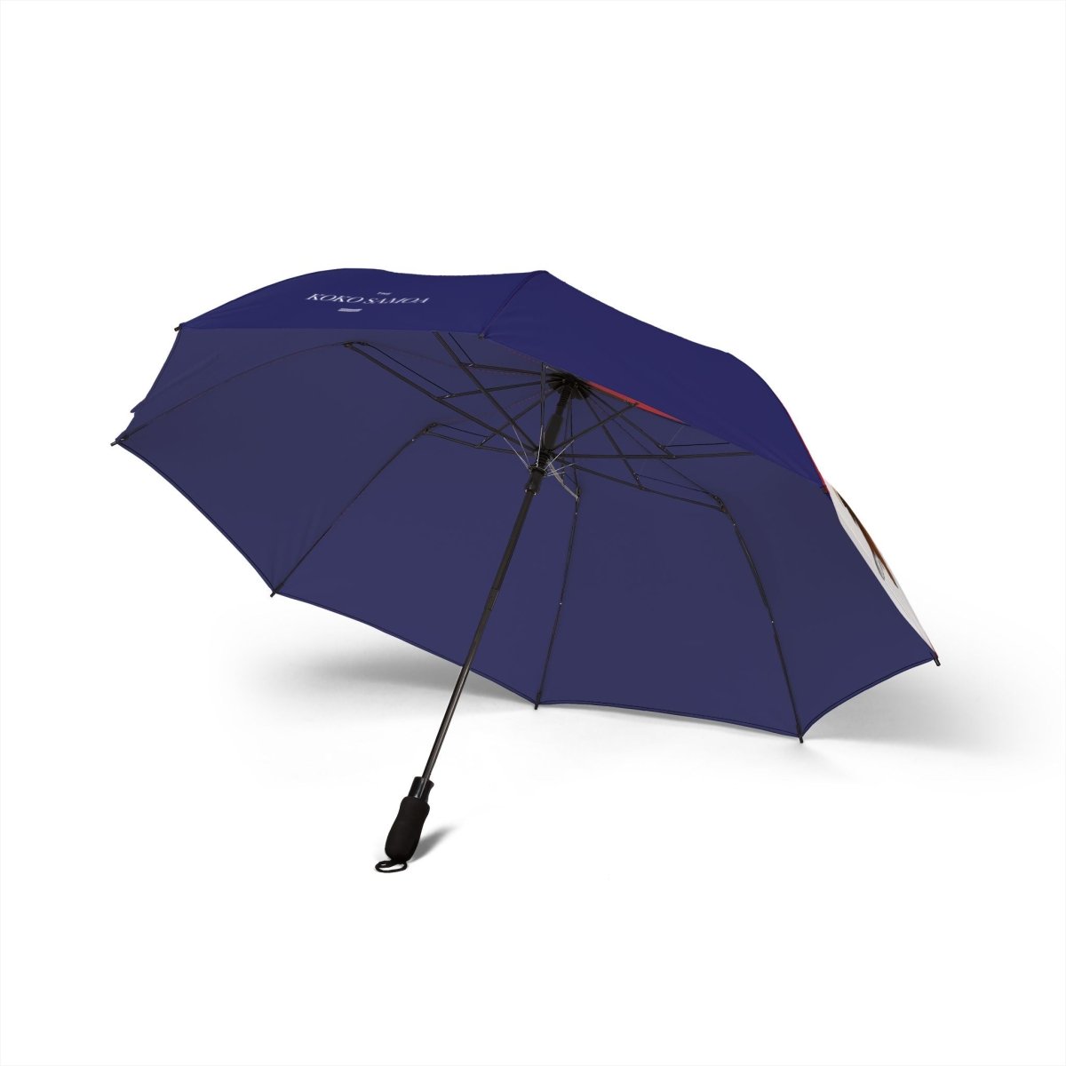 PasifikaOne umbrella featuring the American Samoan flag, 48-inch (122cm) size, vibrant design with flag details.
