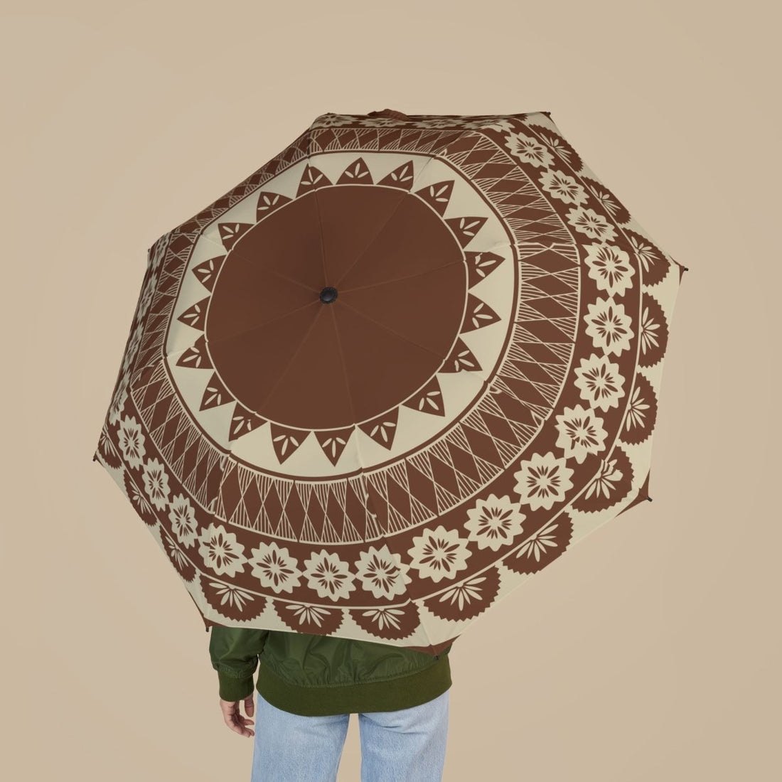 PasifikaOne umbrella, 48-inch Fiji-themed accessories umbrella with colorful Polynesian patterns, perfect for sun protection.