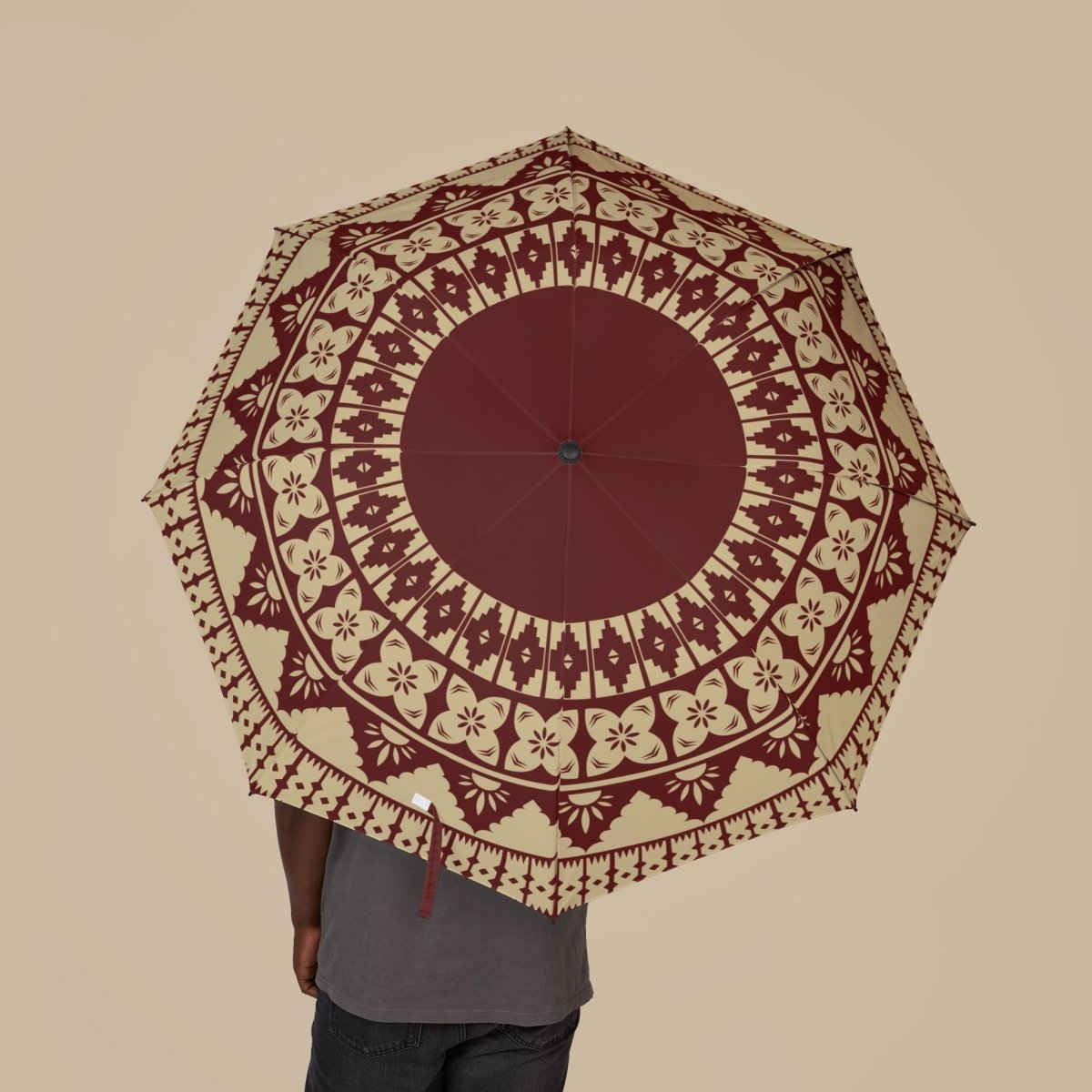 Artsadd PasifikaOne umbrella in Fiji Red, 48-inch (122cm) size, featuring vibrant red fabric and sturdy canopy for sun protection.