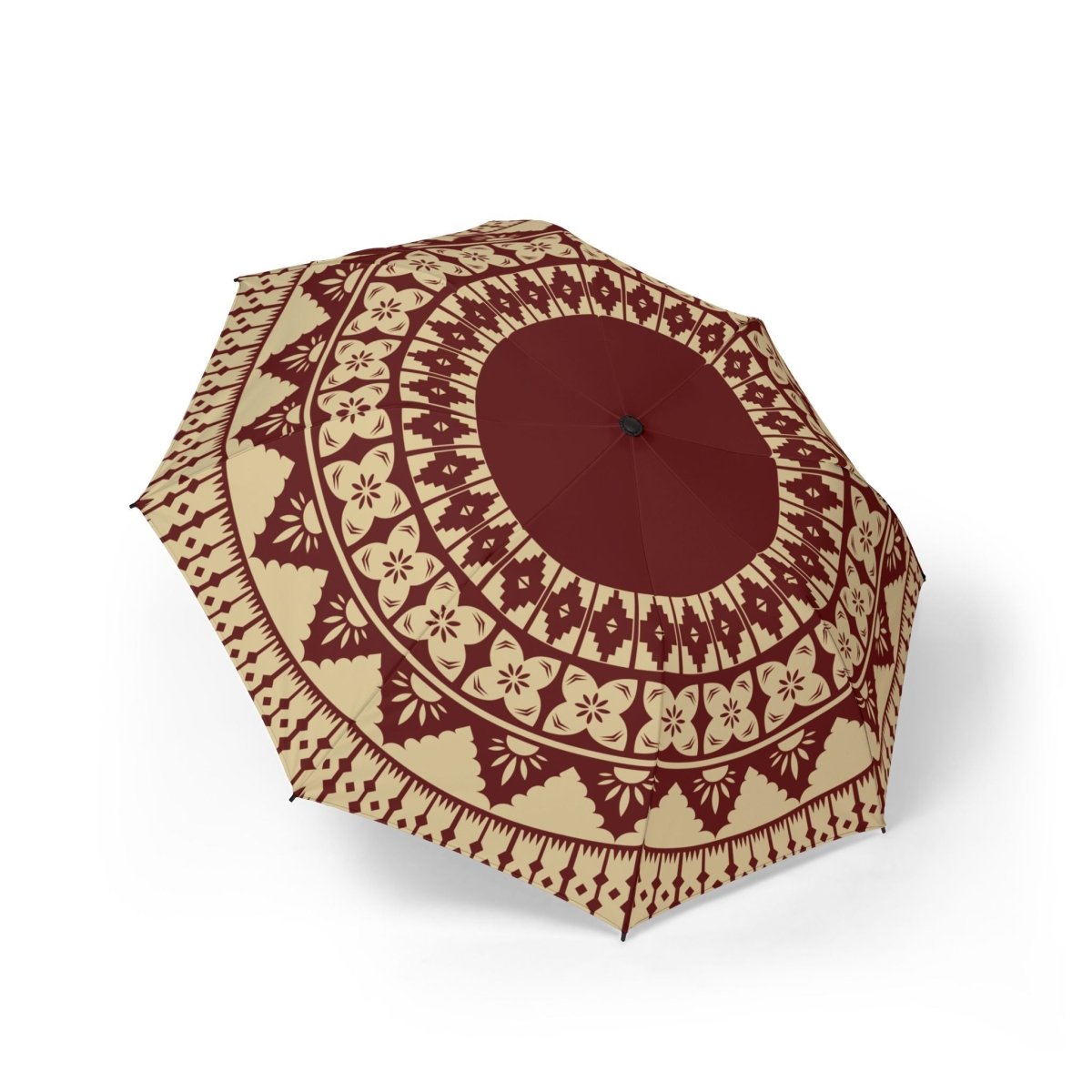 PasifikaOne umbrella in Fiji Red, 48-inch (122cm) size, colorful patterned accessory for sun protection and style.
