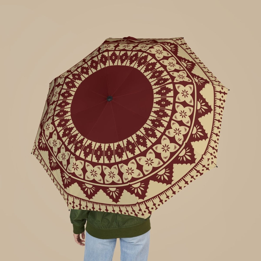 PasifikaOne umbrella in Fiji Red, 48-inch (122cm) accessory with vibrant red canopy, ideal for sun protection.