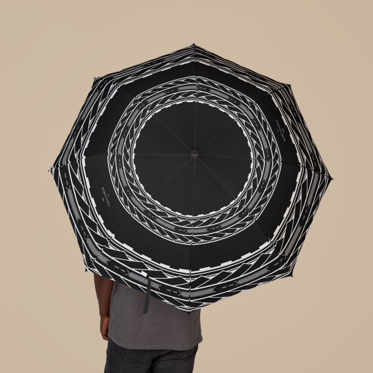 Artsadd PasifikaOne umbrella featuring Samoan arrows design, 48-inch (122cm) size, suitable for AU/NZ weather protection.
