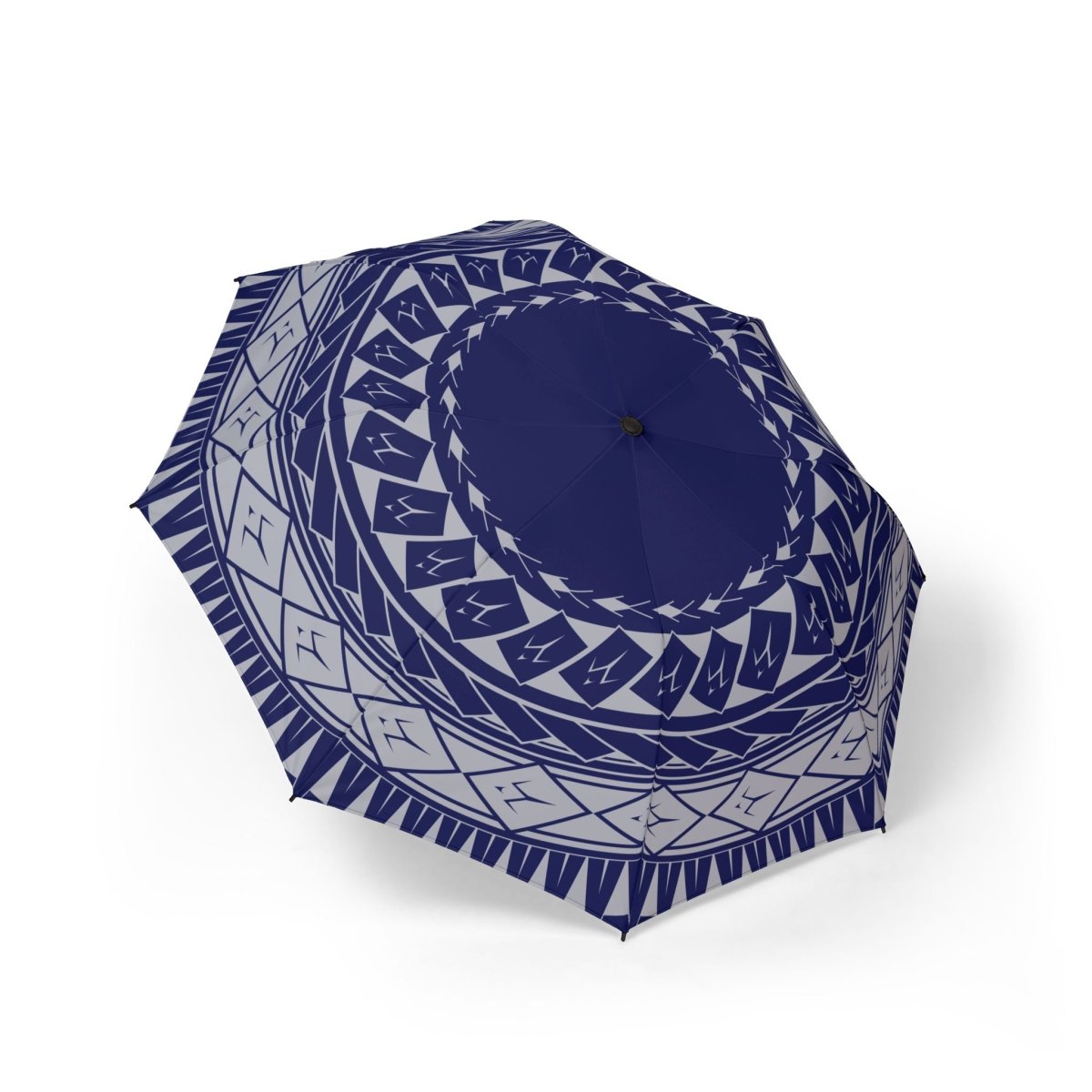 PasifikaOne umbrella featuring Samoan spear design, 48-inch (122cm) large umbrella with vibrant Polynesian artwork.