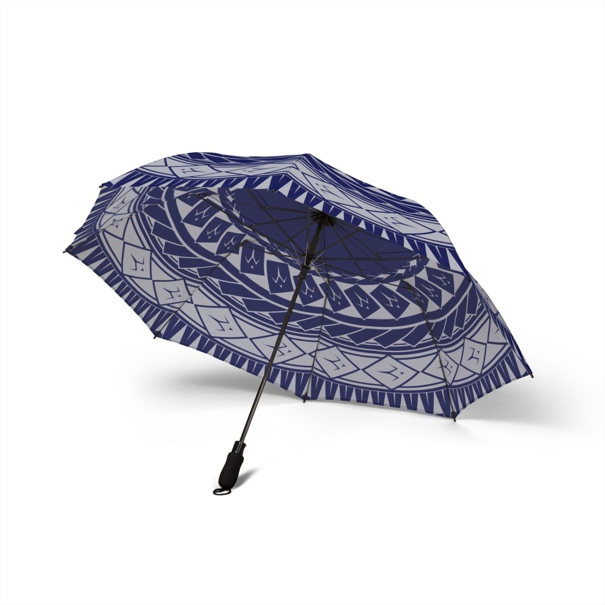 PasifikaOne umbrella featuring Samoan spear design, 48-inch (122cm) size, with a vibrant, Polynesian-inspired pattern.