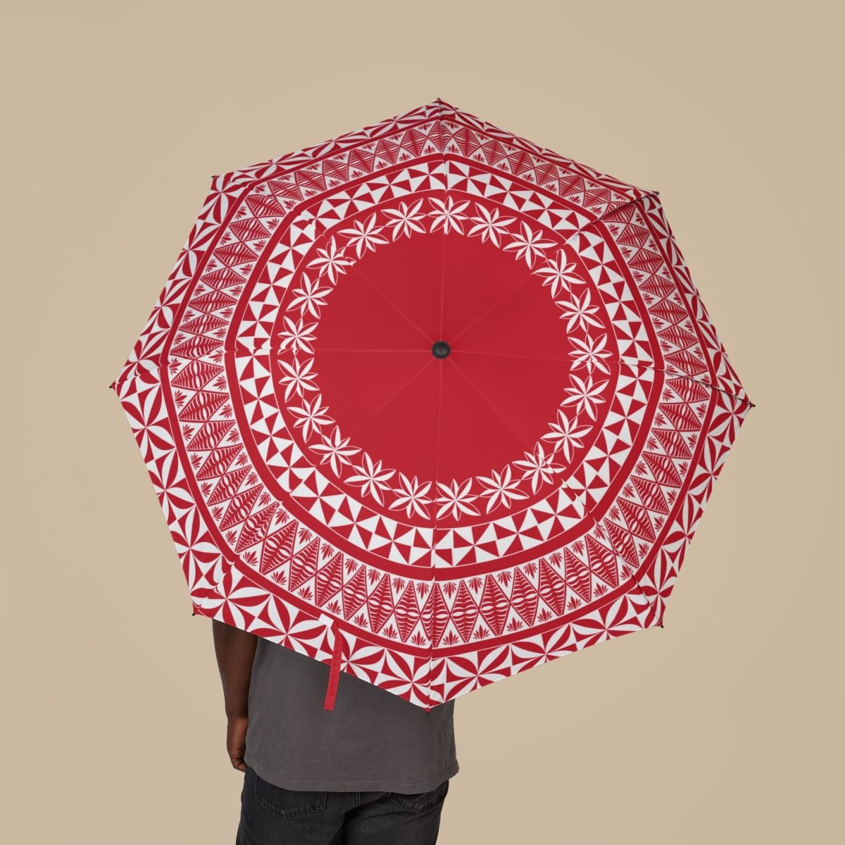 Artsadd PasifikaOne Tongan umbrella, 48-inch (122cm) rain umbrella featuring vibrant traditional patterns, suitable for AU/NZ regions.
