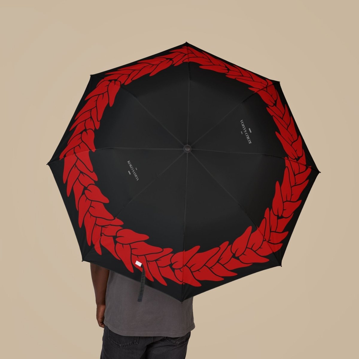 Artsadd PasifikaOne Umbrella, 48-inch/122cm Ula Fala design, colorful Polynesian-inspired umbrella for rain or sun.