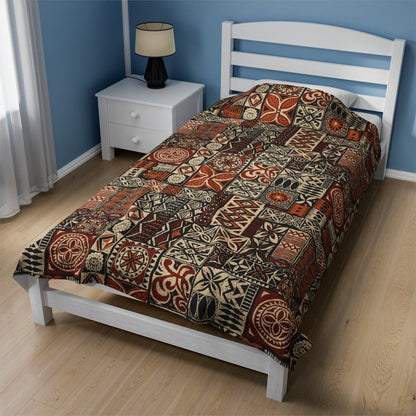 Blanket - Elei Print Velveteen Plush - The Koko Samoa