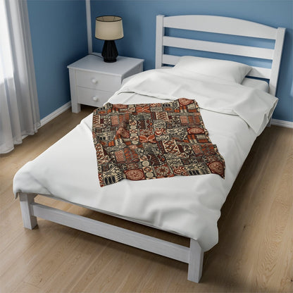 Blanket - Elei Print Velveteen Plush - The Koko Samoa