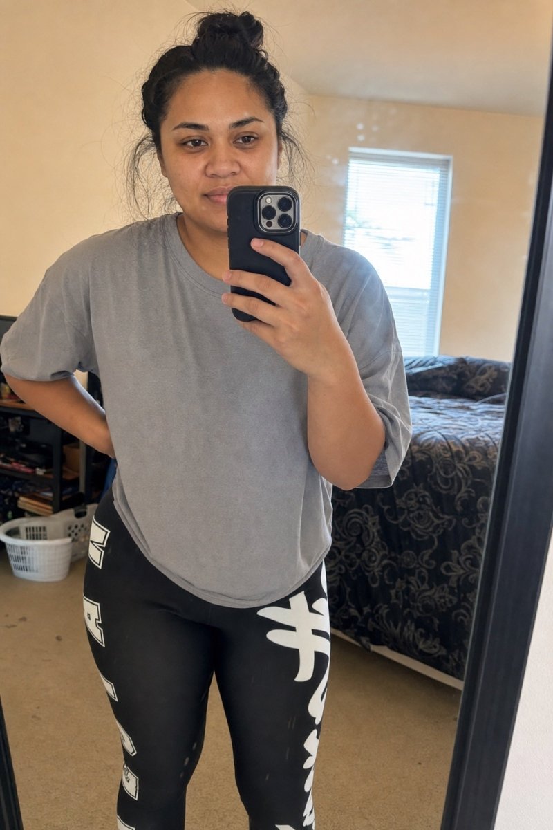 Mid-rise casual leggings from Nesian Strength by MWW On Demand featuring comfortable fabric and stylish design.