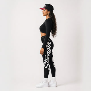 Mid-rise casual leggings from Nesian Strength by MWW On Demand, featuring comfortable fit and stylish design.