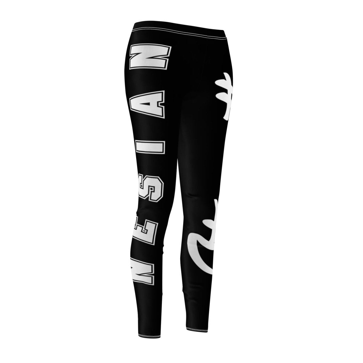 Mid-rise casual leggings by MWW On Demand in Nesian Strength design, featuring comfortable fit and stylish pattern.