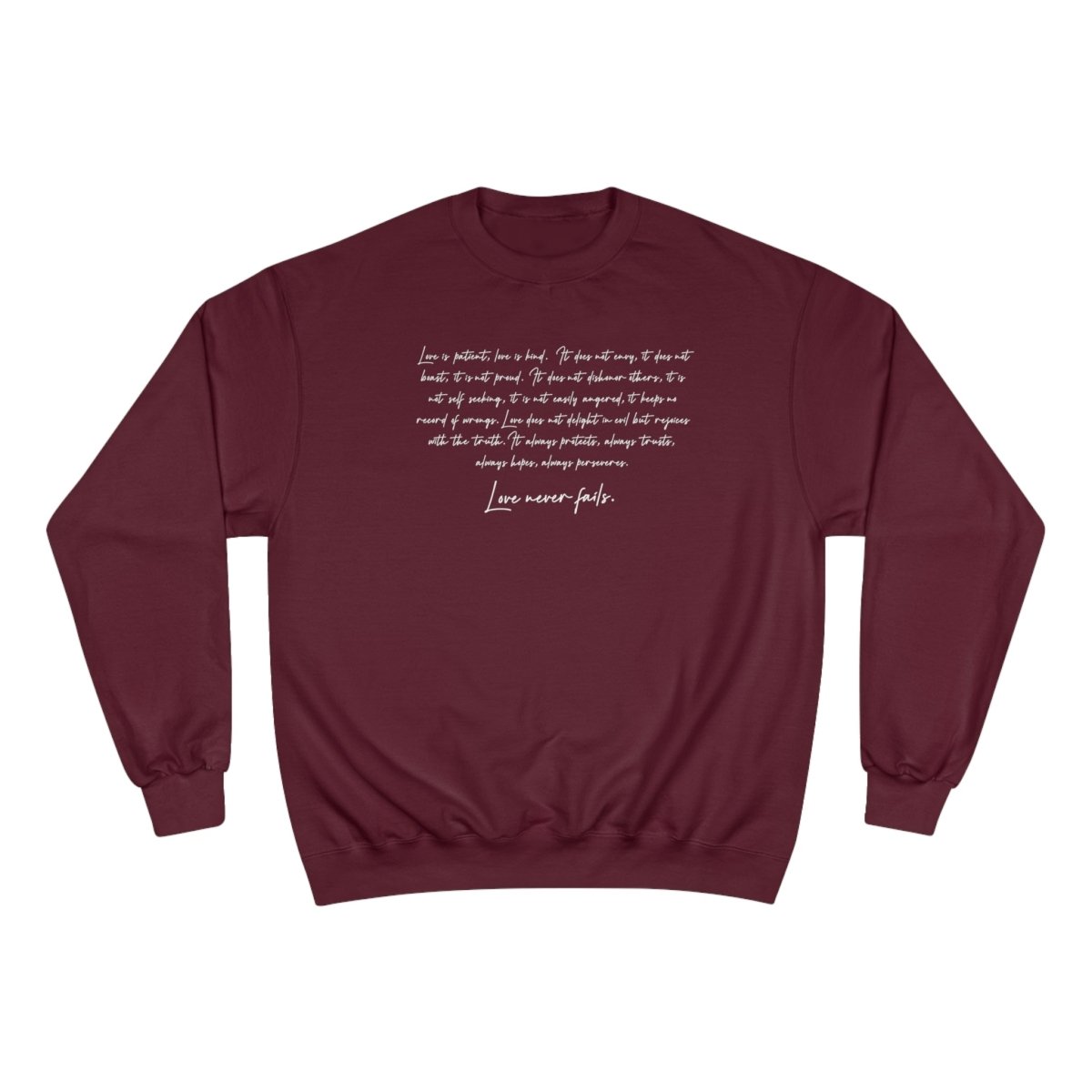 Champion Unisex Sweatshirt - Love Never Fails - Valentine's Edition - AU/NZ/USA - The Koko Samoa