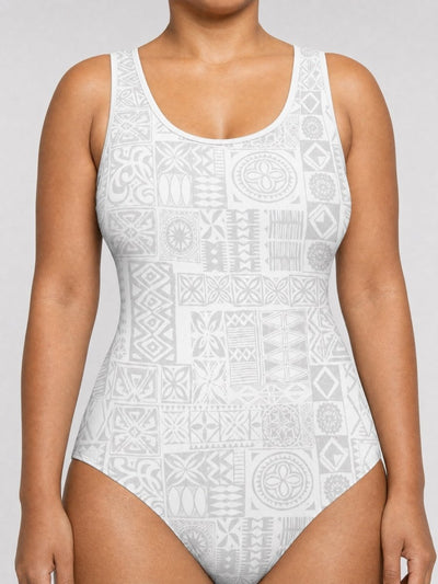 Classic One-Piece Swimsuit - White Sunday