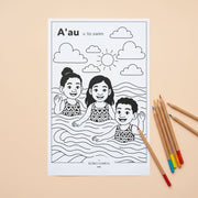 Downloadable Learn and Colour Sheet - A'au - AU/NZ/USA - The Koko Samoa
