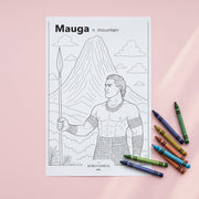Downloadable Learn and Colour Sheet - Mauga - AU/NZ/USA - The Koko Samoa
