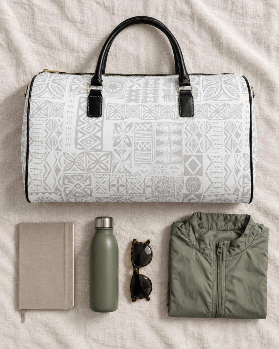 Faux Leather Travel Bag - White Sunday - The Koko Samoa