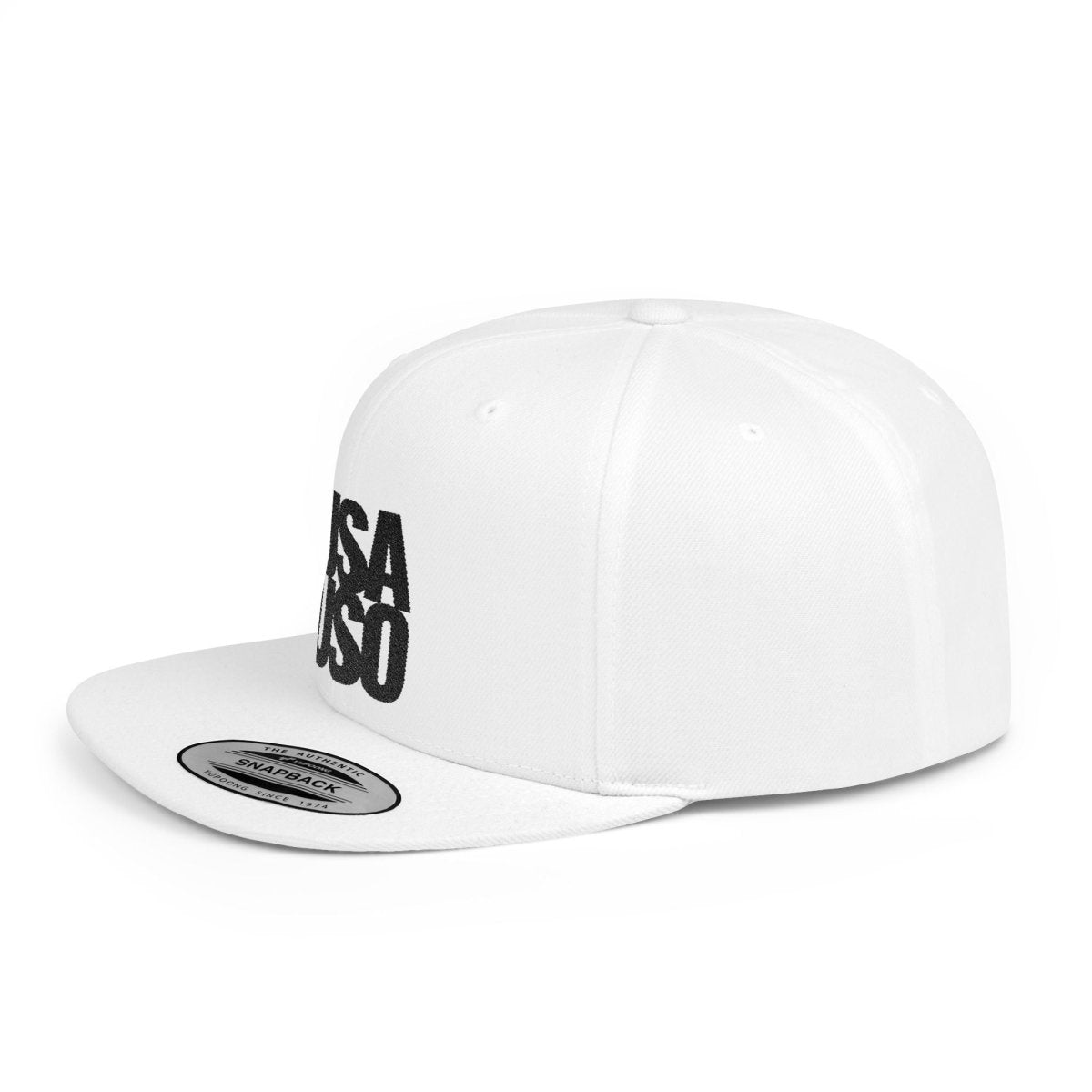 Flat Bill Snapback Hat — USA USO - Black Embroidery - AU/NZ/USA - The Koko Samoa