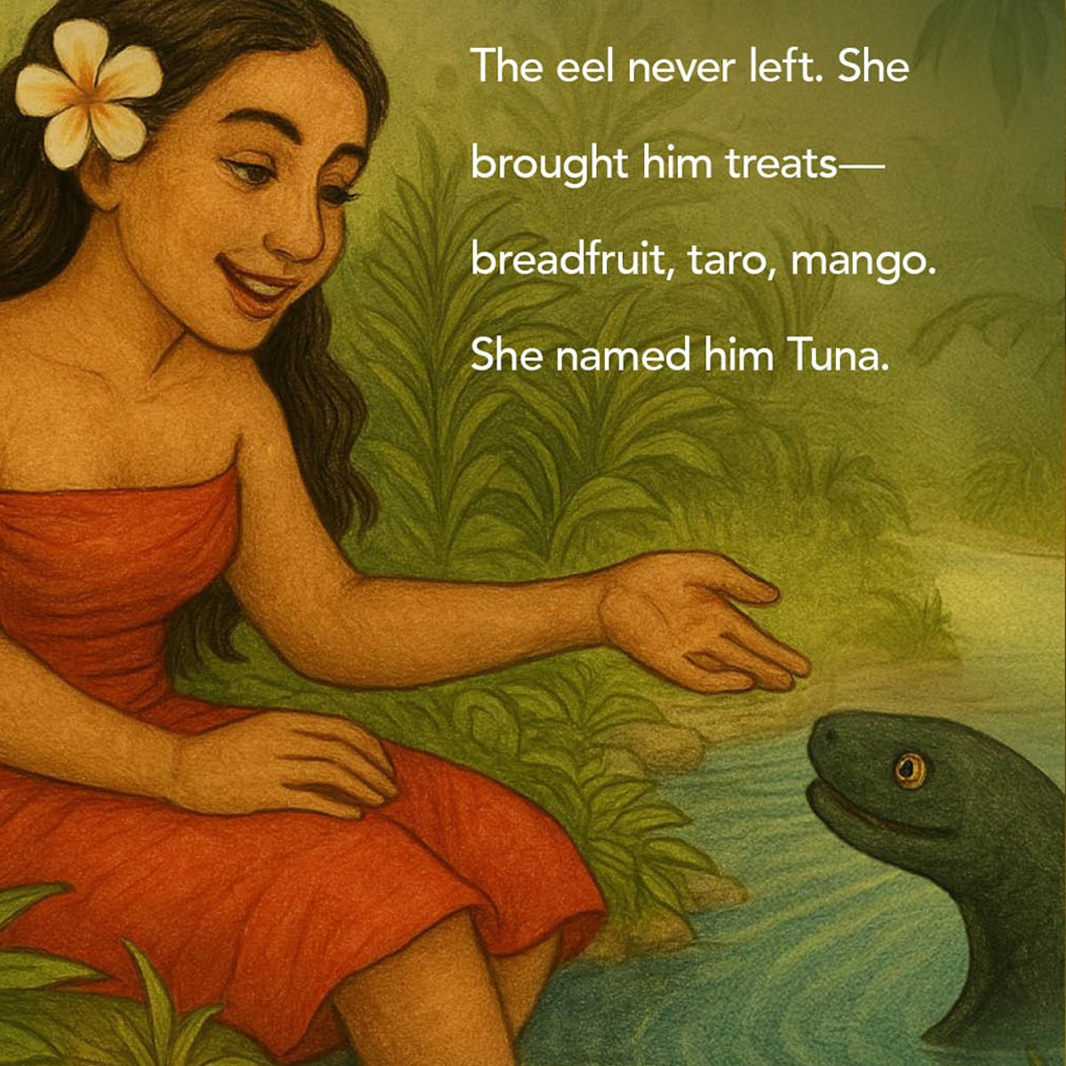 E-Book titled Sina and The Eel by The Koko Samoa, featuring colorful cover art with a story illustration.
