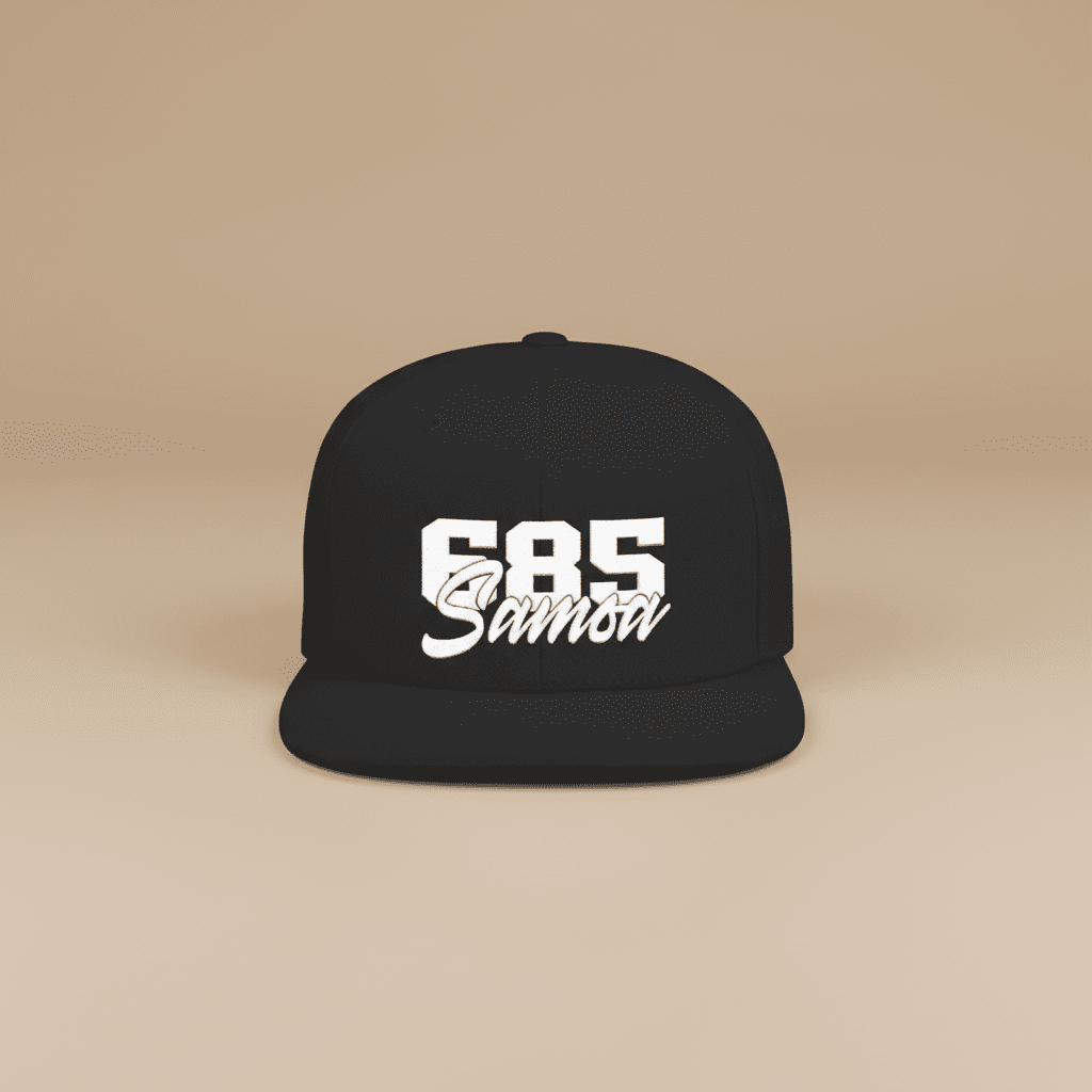 Flat Bill Snapback Hat - 685 Samoa - White Embroidery - AU/NZ/USA - The Koko Samoa