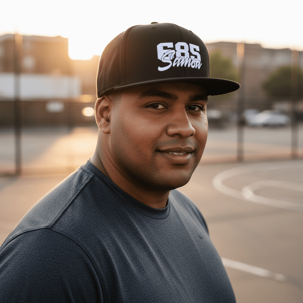 Flat Bill Snapback Hat - 685 Samoa - White Embroidery - AU/NZ/USA - The Koko Samoa