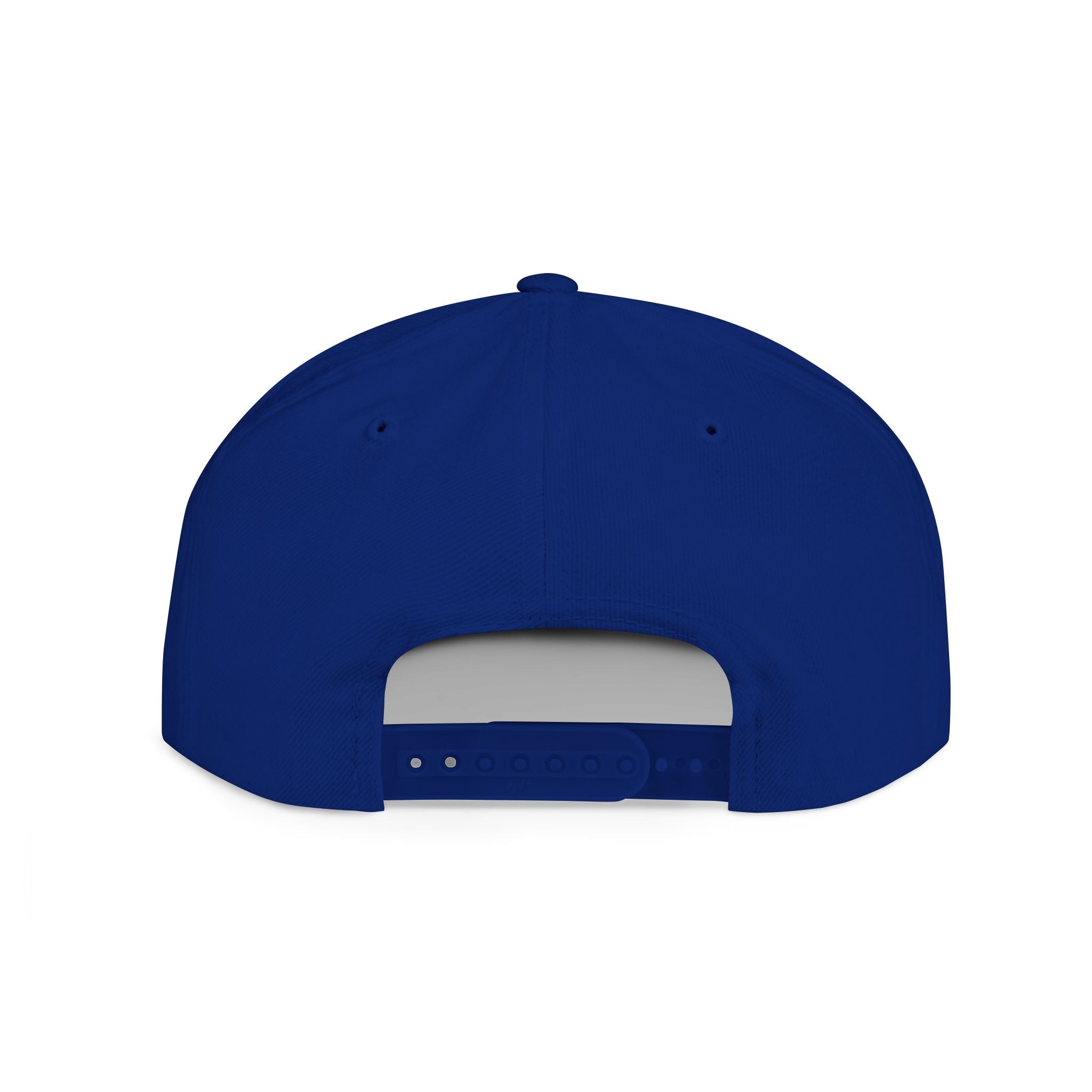 Black flat bill snapback hat by Fulfill Engine with red USA USO embroidery, featuring a classic adjustable strap.