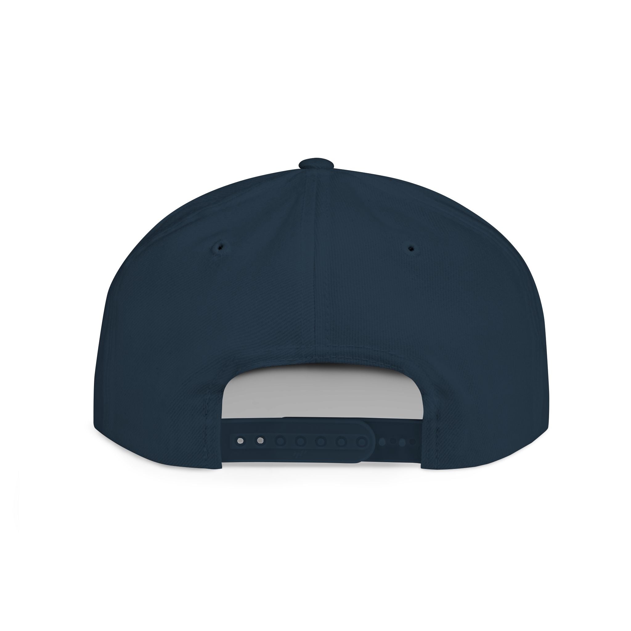 Fulfill Engine black flat bill snapback hat with red USA USO embroidery, one size, stylish and casual men's hat.