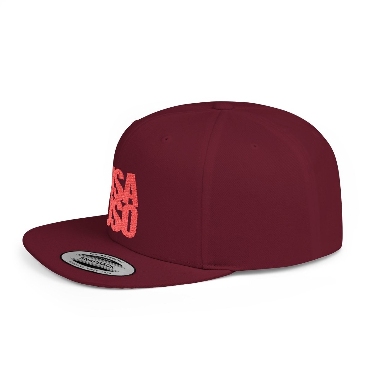 Black flat bill snapback hat by Fulfill Engine with red USA USO embroidery, one size fits all, featuring bold front design.