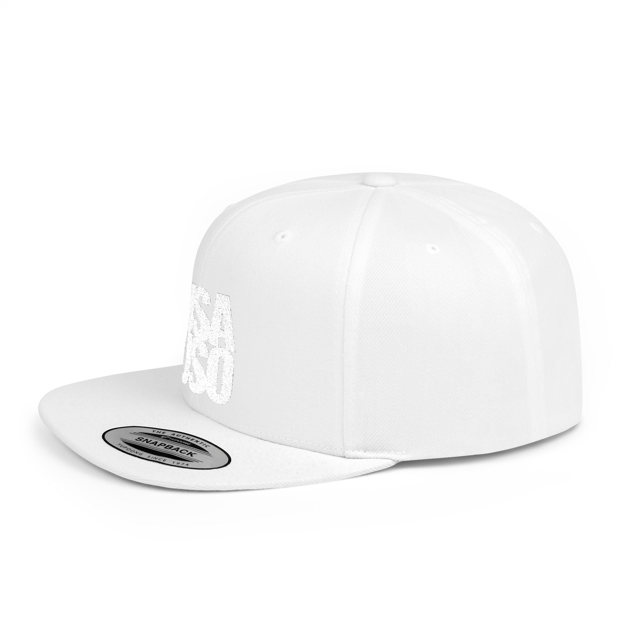 Black flat bill snapback hat by Fulfill Engine with white USA USO embroidery, one size fits most, featuring a classic design.