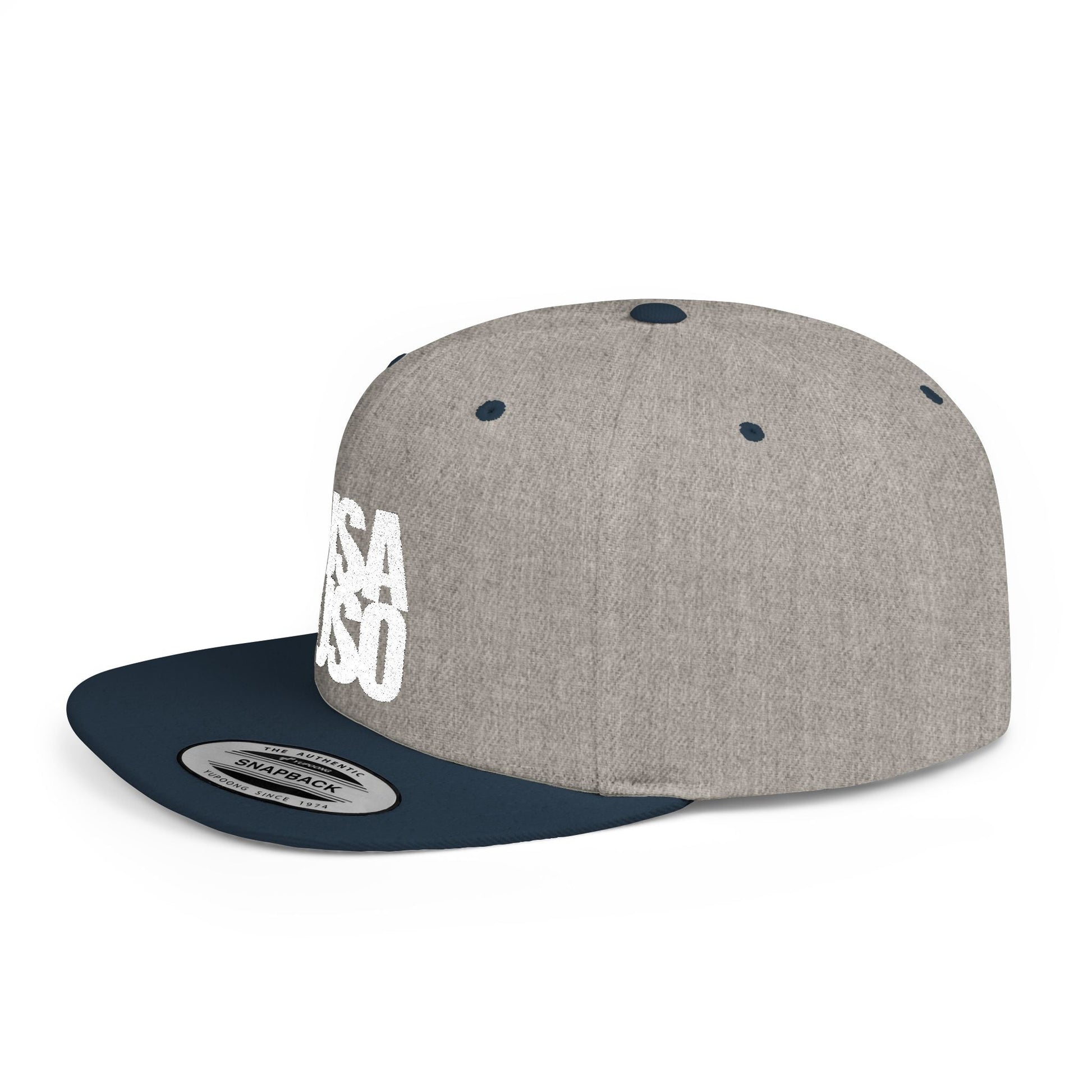 Black flat bill snapback hat by Fulfill Engine with white USA USO embroidery, featuring adjustable one-size fit and structured design.