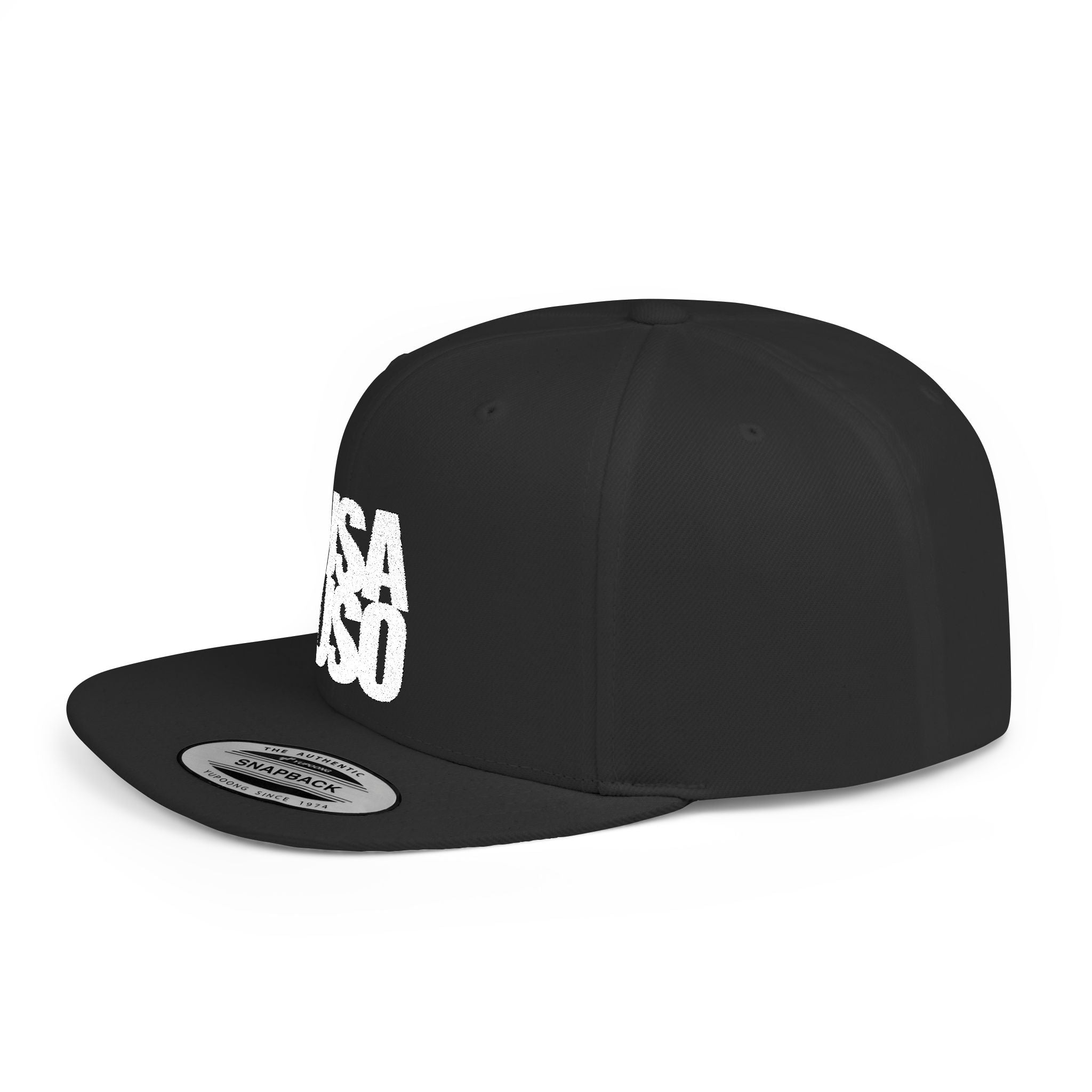 Fulfill Engine flat bill snapback hat with white USA USO embroidery, black color, one size, adjustable cap for men and women.